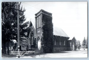 Mosinee Wisconsin WI Postcard RPPC Photo Methodist Church c1950's Vintage