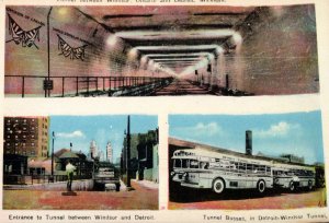 Tunnel Between Detroit, Michigan and Windsor, Ontario, Circa 1950 Postcard