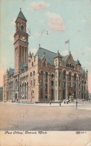 Post Office at Detroit MI, Michigan - pm 1908 - DB