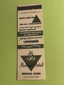 Vintage Molton Hotel, Birmingham, Alabama Matchbook Cover MB180