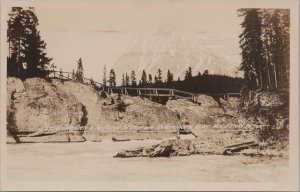 RPPC Postcard Mt Stephen & Natural Bridge Kickinghorse River W Field BC Canada