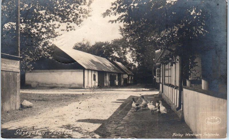 RPPC FALSTERBO, SWEDEN  GASEGATON- STABLES?   1923      Postcard 