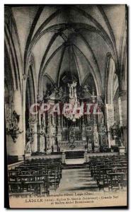 Old Postcard Laigle Great St Martin Church nave Altar Renaissance