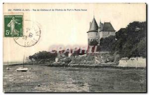 Postcard Ancient Pornic View of Chateau and the Entree du Port Maree Basse