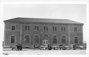 Postcard RPPC 1940s Nevada Elko US Post Office automobiles occupation NV24-2455