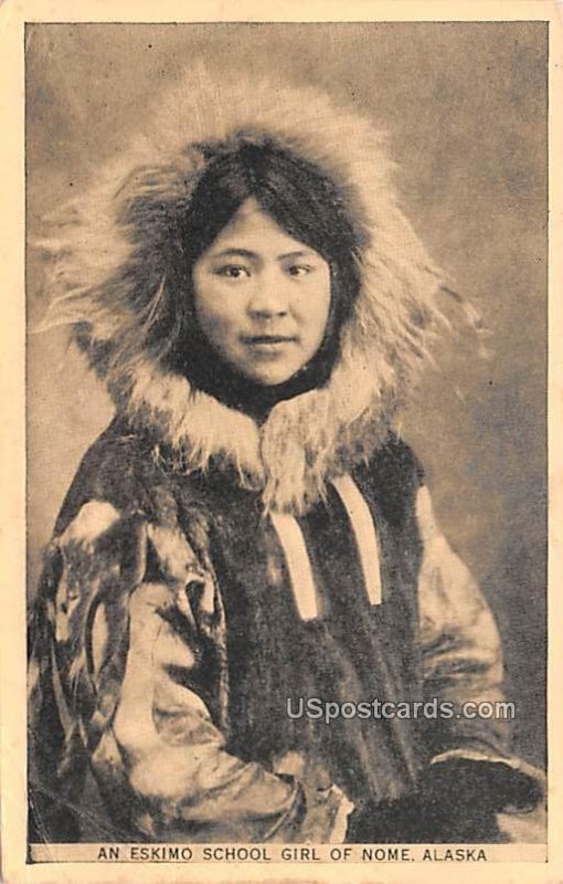 Eskimo School Girl - Nome, Alaska AK