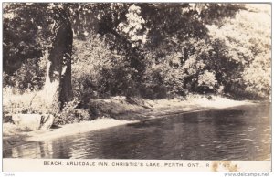 RP: Beach , Arliedale Inn , Christie's Lake , PERTH , Ontario , Canada , PU-1943