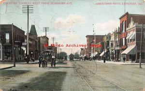 IL, Kankakee, Illinois, Court Street, Looking West, 1907 PM, Bosselman Pub