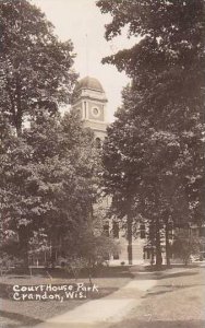 Wisconsin Crandon Court House Parlk Real Photo RPPC