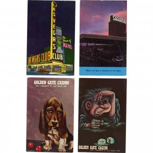 Lot of 4 Vintage Postcards of Las Vegas - Lot 797