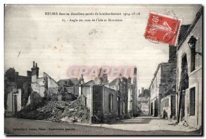 Old Postcard Reims in his second year of bombing Corner of the Isle and Monto...