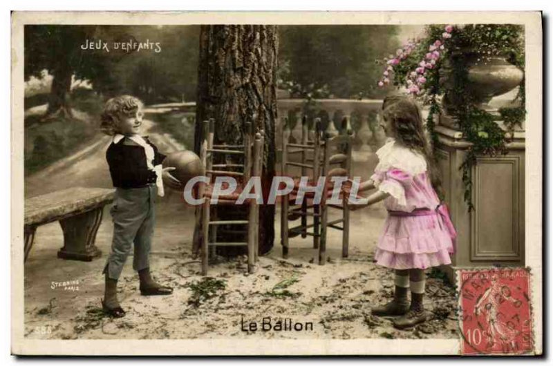 Old Postcard Games & # 39enfants The ball