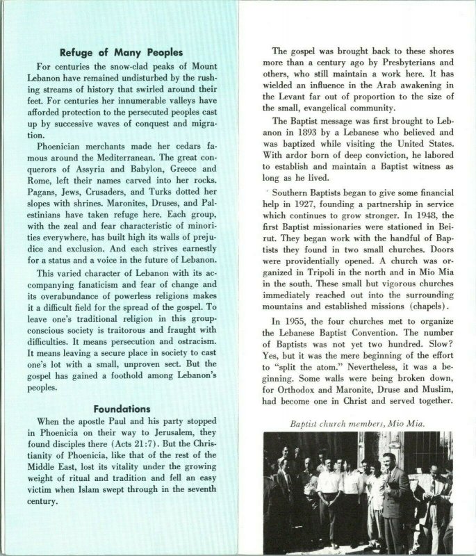 Vintage Missionary Brochure - Lebanon Unrealized Potential - Atomic Design 1950s