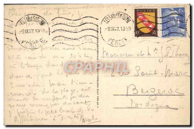 Old Postcard Les Sables D & # 39Olonne Bay Of Cayola