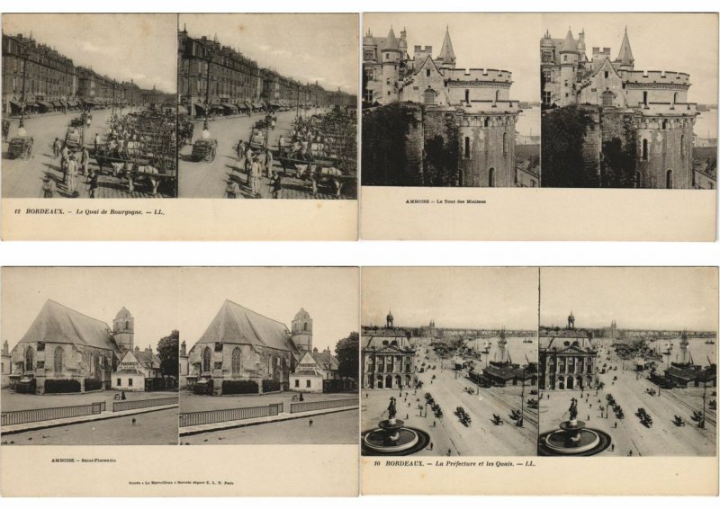 STEREO POSTCARDS FRANCE 54x, Vintage Postcards (L3269) 
