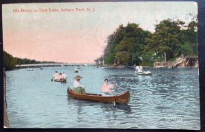 Vintage Postcard 1910 Idle Hours on Deal Lake, Asbury Park, NJ