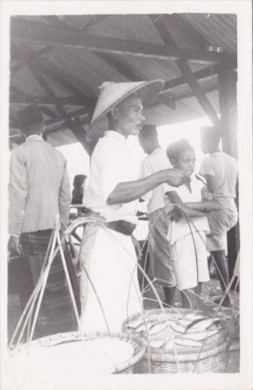 Indonesia Nias Local Fish Sellers Real Photo