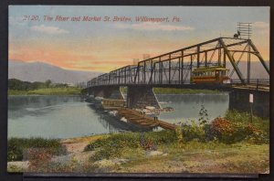 Williamsport, PA - The River and Market St. Bridge - 1912