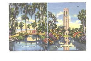 Bridge, Tower, Cypress Gardens, Florida, Easter Seal, Used 1957