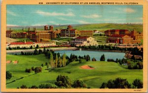 Vtg 1930s University of California at Los Angeles Westwood Hills CA Postcard