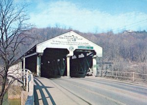 VINTAGE CONTINENTAL SIZE POSTCARD HISTORIC 2 LANE (DOUBLE BARREL) BRIDGE PHILIPI