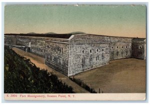 c1920 Fort Montgomery Building Rouses Point New York Vintage Antique Postcard 