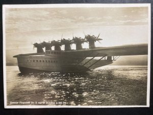 Mint Dornier DOX Giant Seaplane Real Picture Postcard At Sea Scene 12 Motors