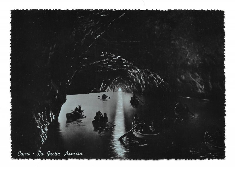 Italy Capri Blue Grotto La Grotta Azzurra Glossy 4X6 Photo Postcard