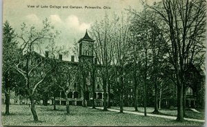 Vtg 1909 View of Lake College and Campus Painesville Ohio OH Postcard