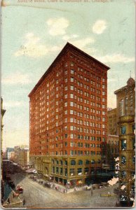 Ashland Block Clark Randolph St. Chicago Illinious Antique Postcard DB 1c Stamp 