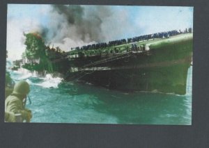 Ca 1956 Post Card WWII USS Franklin Blown Up In 1945 Near Japan See Data