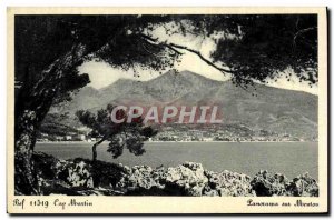 Old Postcard Panorama Cap Martin On Menton