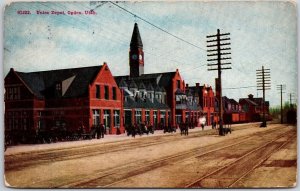 1910's Union Depot Ogden Utah Museum Street View Buildings Posted Postcard