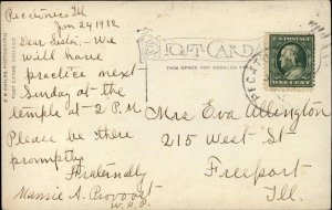 Pecatonica IL High School c1910 Real Photo Postcard