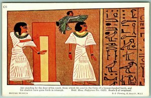 Egypt Papyrus Painting Ani Standing By Tomb British Museum UNP UDB Postcard H9