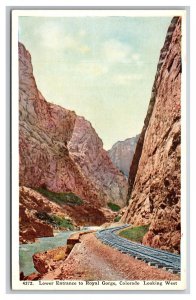 Railway Lower Entrance Royal Gorge Colorado CO UNP WB Postcard W22