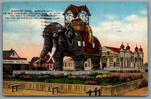 Postcard Atlantic City NJ c1944 Elephant Hotel Margate City CDS Machine Cancel