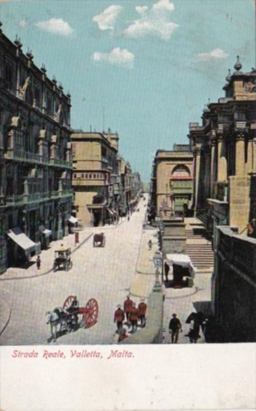 Malta Valletta Strada Reale Street Scene