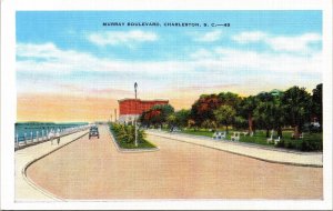 Murray Blvd Charleston SC South Carolina WB Postcard UNP VTG Martschink Unused 