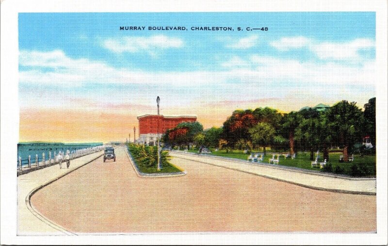 Murray Blvd Charleston SC South Carolina WB Postcard UNP VTG Martschink Unused 