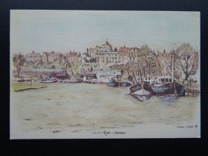 Sussex RYE by Artist Diane Setek c1980s Postcard