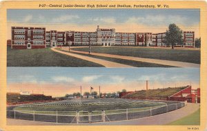 J34/ Parkersburg West Virginia Postcard Linen Junior High School Stadium 222