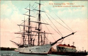 Annapolis, MD Maryland  NAVAL ACADEMY TRAINING SHIP SEVERN  ca1910's Postcard