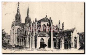 Old Postcard The Cathedral View of Quimper Together