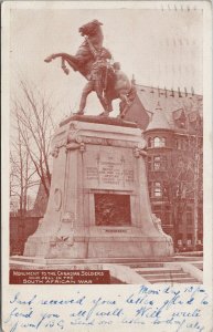 Montreal QC Monument to Canadian Soldiers South African War Boer Postcard G76