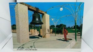 Vintage Postcard Young Girl Stares in Wonder at Liberty Bell Gardens Jerusalem