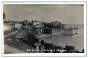 c1910's Governor Palace & Harbor San Juan Puerto Rico PR RPPC Photo Postcard