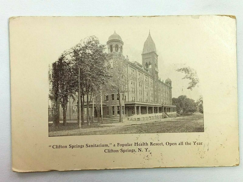 Vintage Postcard 1905 Clifton Springs Sanitarium Popular Health Resort NY Menu