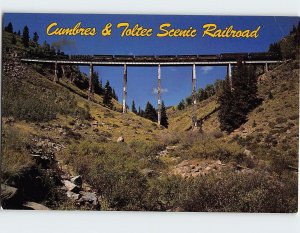 Postcard Cumbres & Toltec Scenic Railroad on Cascade Trestle Colorado USA