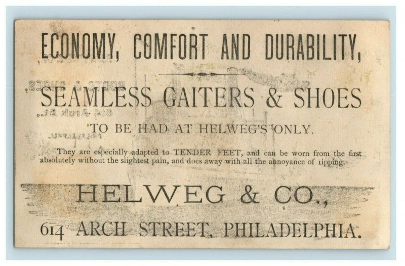 1870's Helweg & Co. Boots & Shoes Moon Night Sea Paddle Steamer P167 